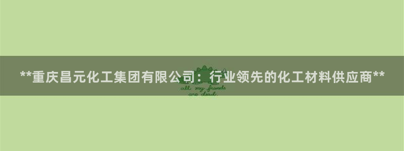 球盟会黑款吗知乎小说：**重庆昌元化工集团有限公司：行业领先
