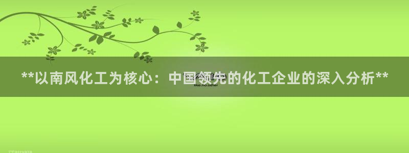 球盟会在线登录官网：**以南风化工为核心：中国领先的化工企业